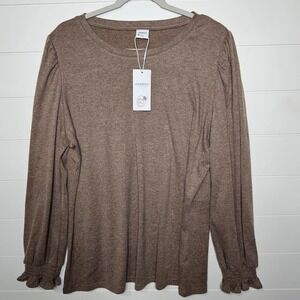 XIEERDUO Women's Sweater Brown XXL Polyester Rayon Spandex